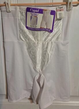 Cupid Thigh Trimmer W/waist Cincher White Size L Style 5059
